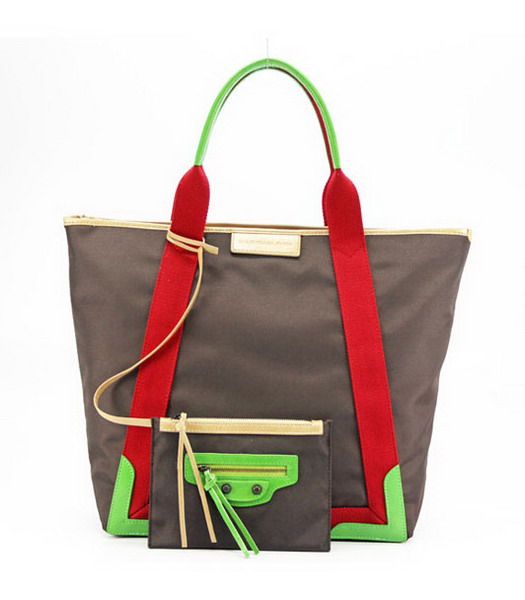 Balenciaga Canvas Tote Bag con pelle Interno a Coffee